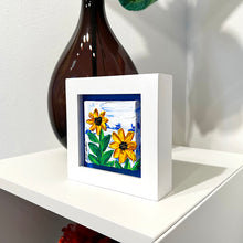 Load image into Gallery viewer, Small Sunflower Painting #1 - 3X3 Framed
