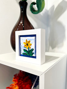 Small Sunflower Painting #3 - 3X3 Framed