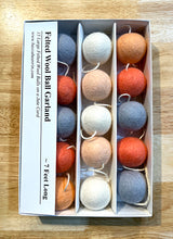 Load image into Gallery viewer, Felted Wool Ball Garland - Peach, Gray & White - 7 Foot