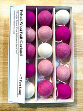 Load image into Gallery viewer, Felted Wool Ball Garland - Pink and White - 7 Foot