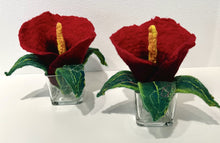 Load image into Gallery viewer, Ruby Red - Felted Flower in a Vase