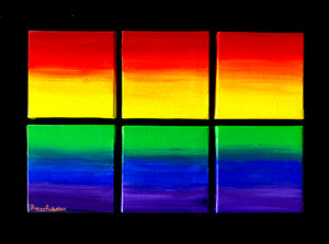 Rainbow Art - Original Painting - Window (9"X12")