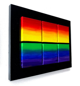 Rainbow Art - Original Painting - Window (9"X12")