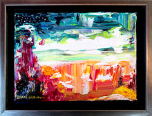 Load image into Gallery viewer, Rising From the Earth We Touch the Stars Resting in Sleep as Our Masks Are Removed in Dreams, the Earth Opens to Reveal Roots of Belonging and the Sky Twinkles with Mischief Overhead (5X7 in a Silver Frame)