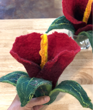 Load image into Gallery viewer, Ruby Red - Felted Flower in a Vase
