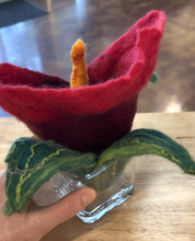 Load image into Gallery viewer, Ruby Red - Felted Flower in a Vase