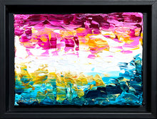 Load image into Gallery viewer, When the Ocean and the Sky Dance the Lights Glisten with Bursts of Joyful and Vibrant Color, the Playful Twirling Wisps of Light Turn Day into Night and Night into Day (5X7 in a Black Frame)
