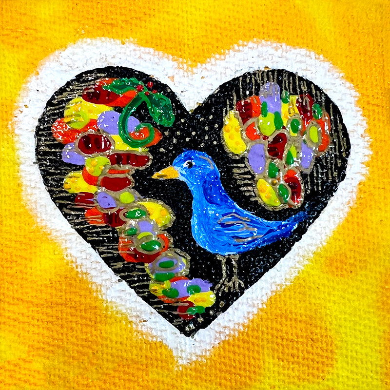 Heart Painting 3X3 - Birdie
