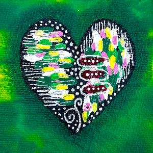 Heart Painting 3X3 - Greens