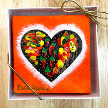 Load image into Gallery viewer, Heart Painting 3X3 - Orange Chillies
