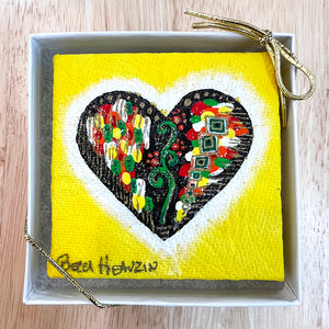 Heart Painting 3X3 - Yellow Vine