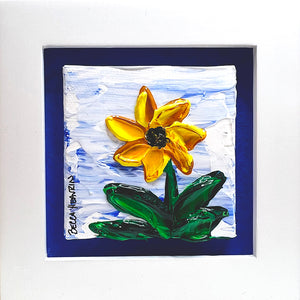 Small Sunflower Painting #3 - 3X3 Framed