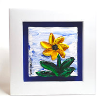 Load image into Gallery viewer, Small Sunflower Painting #3 - 3X3 Framed

