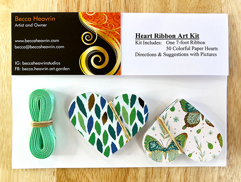 DIY Heart Ribbon Kit - Mint