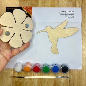 DIY Magnet Paint Kit - Hummingbird and Flower