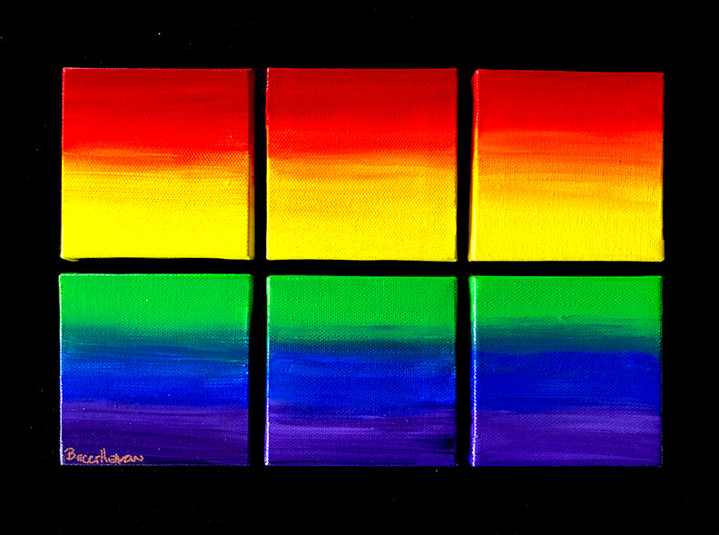 Rainbow Art - Original Painting - Window (9