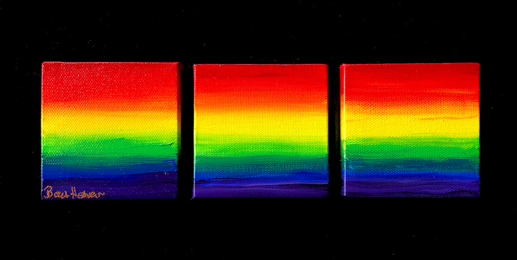 Rainbow Art - Original Painting - Triple (6