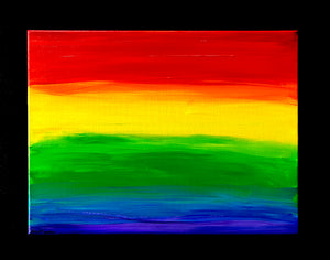 Rainbow Art - Original Painting - At Sunrise (16"X20")