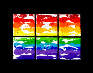 Rainbow Art - Original Painting - Dappled  (11"X14")