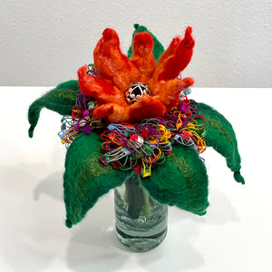 Pockets of Paradise - Felted and Handmade Flowers in a Vase