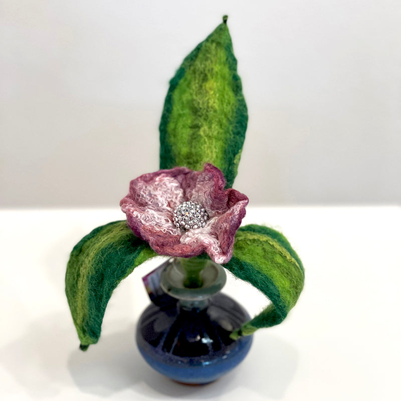 Purple Disco - Felted Flower in a Vase