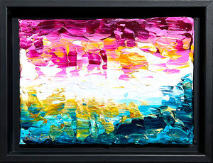 When the Ocean and the Sky Dance the Lights Glisten with Bursts of Joyful and Vibrant Color, the Playful Twirling Wisps of Light Turn Day into Night and Night into Day (5X7 in a Black Frame)