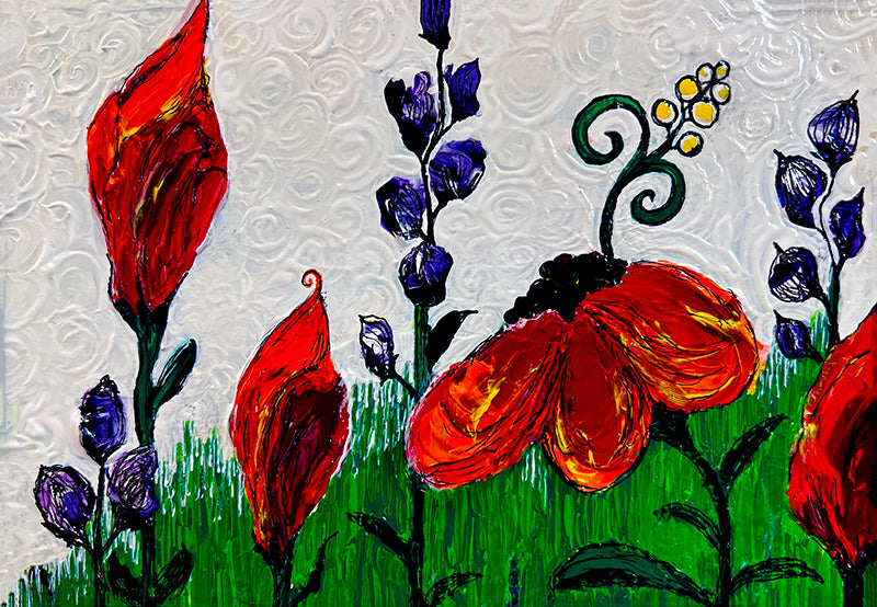 Painting on Paper - Where the Red Flowers Grow (5